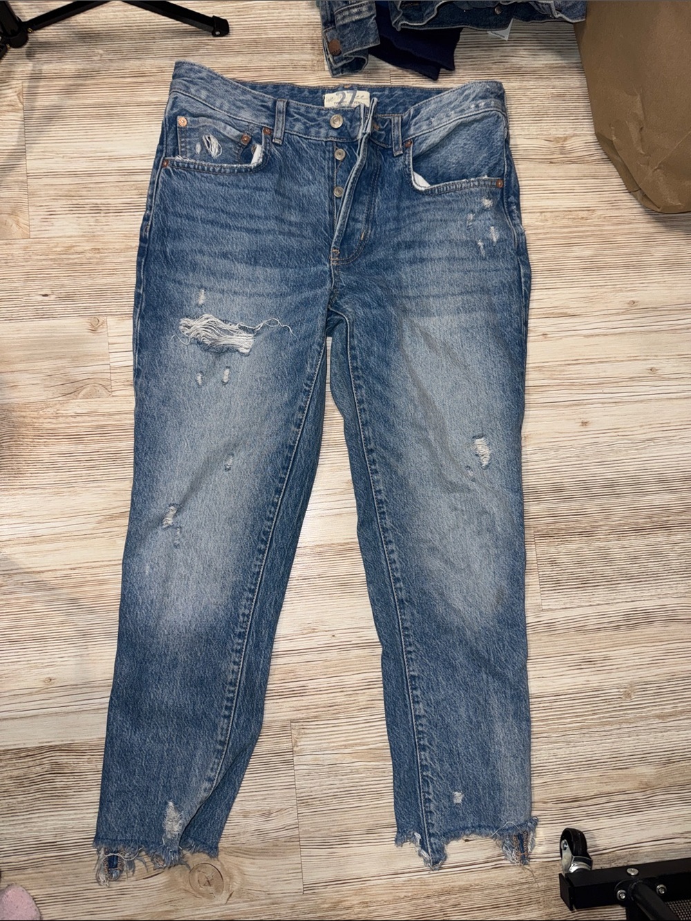 We The Free Distressed Light Blue Boyfriend Jeans